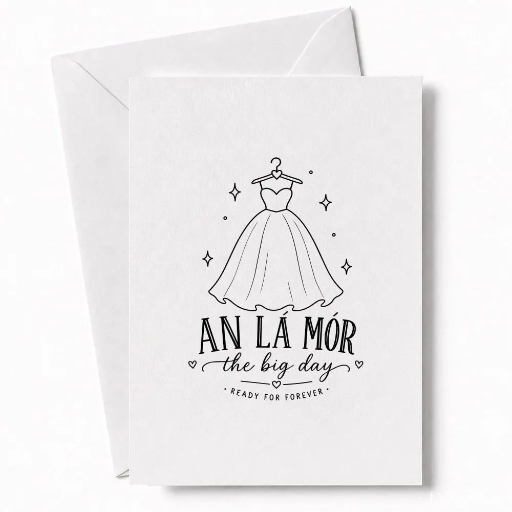 Handmade - Greeting Card - Irish Language Wedding Day Card – An Lá Mór | Ireland