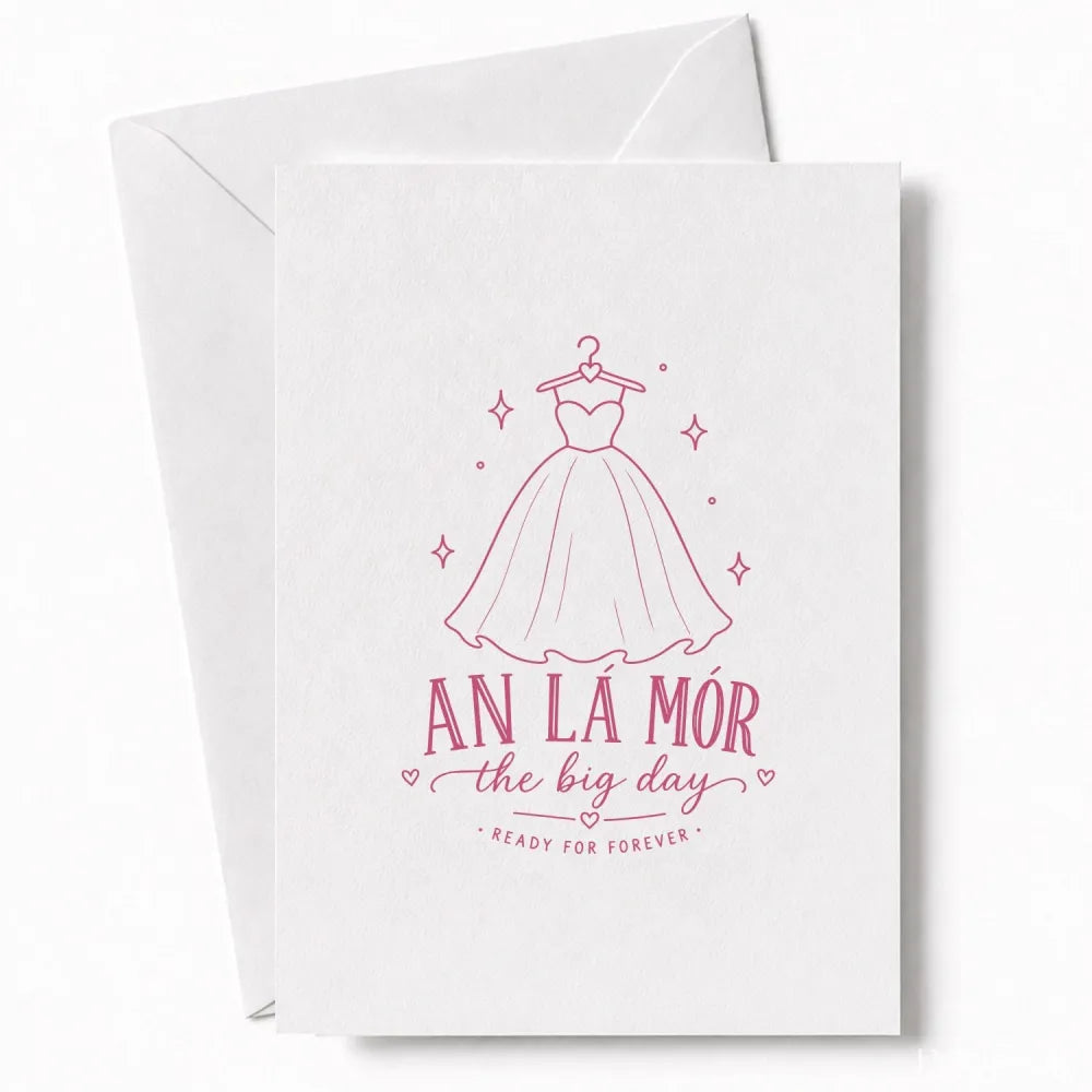 Handmade - Greeting Card - Irish Language Wedding Day Card – An Lá Mór | Ireland