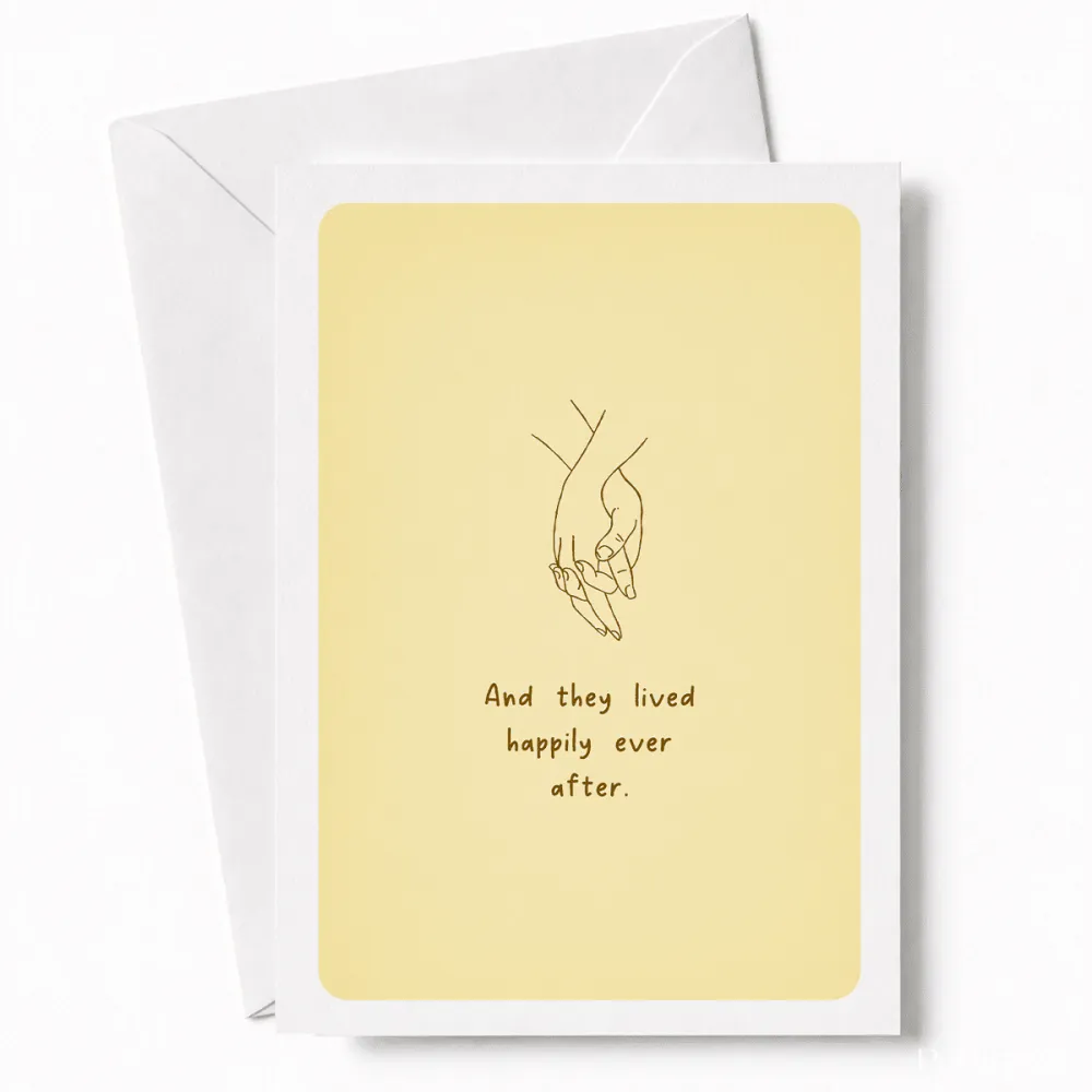 And They Lived Happily Ever After | Wedding Card - wedding card, lived happily, kraft envelope, personalized foil