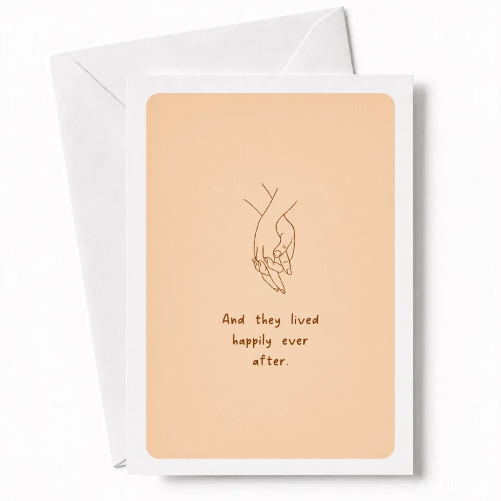 And They Lived Happily Ever After | Wedding Card - wedding card, lived happily, kraft envelope, personalized foil