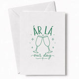 Handmade - Greeting Card - Irish Wedding Card Ár Lá Our Day Champagne | Ireland