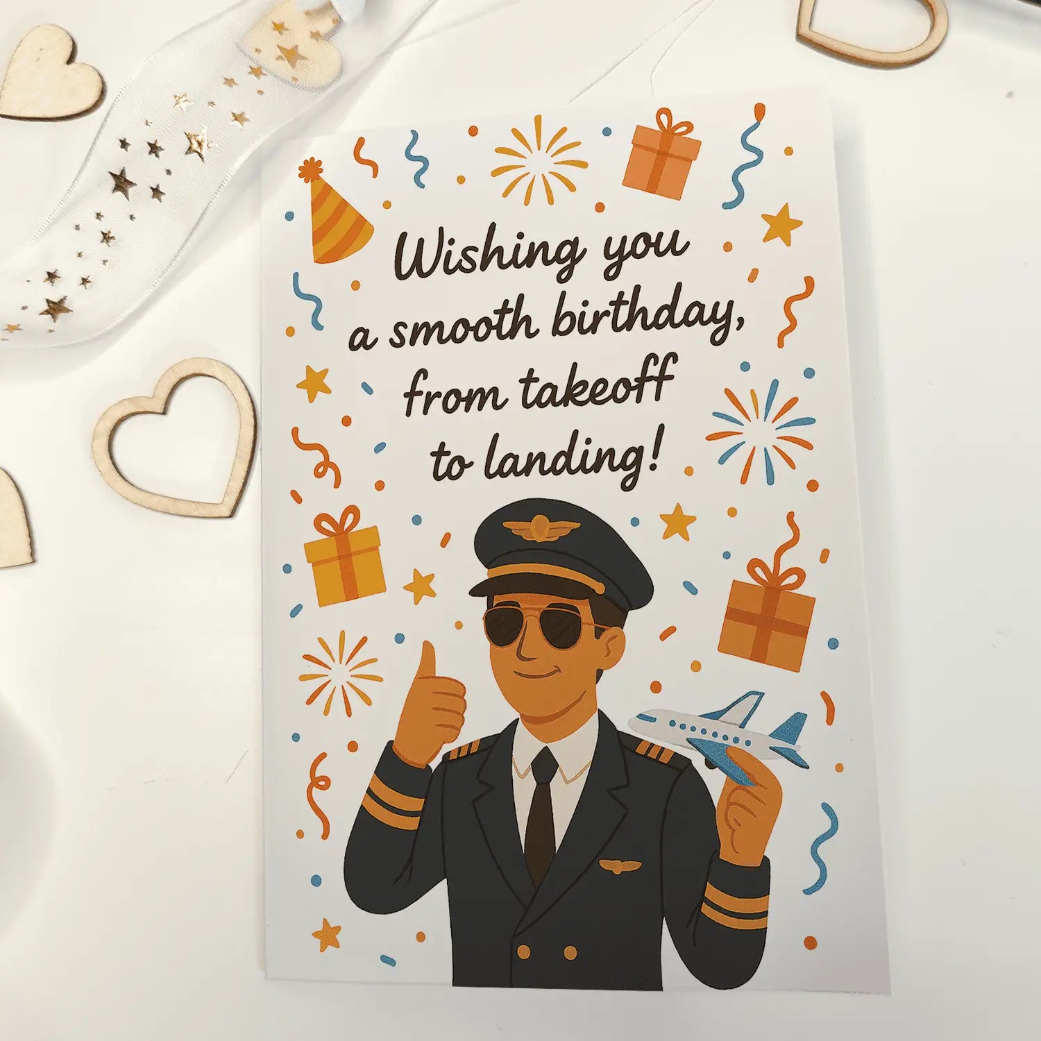 Aviation Happy Birthday Card for Pilots & Travel Lovers - Greeting Card