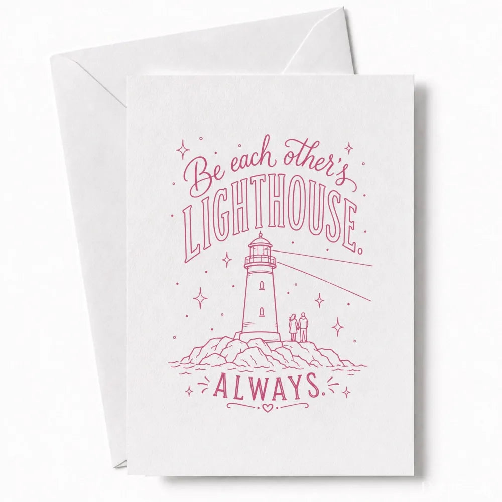 Handmade - Greeting Card - Lighthouse Wedding Card – Be Each Other’s Light | Ireland