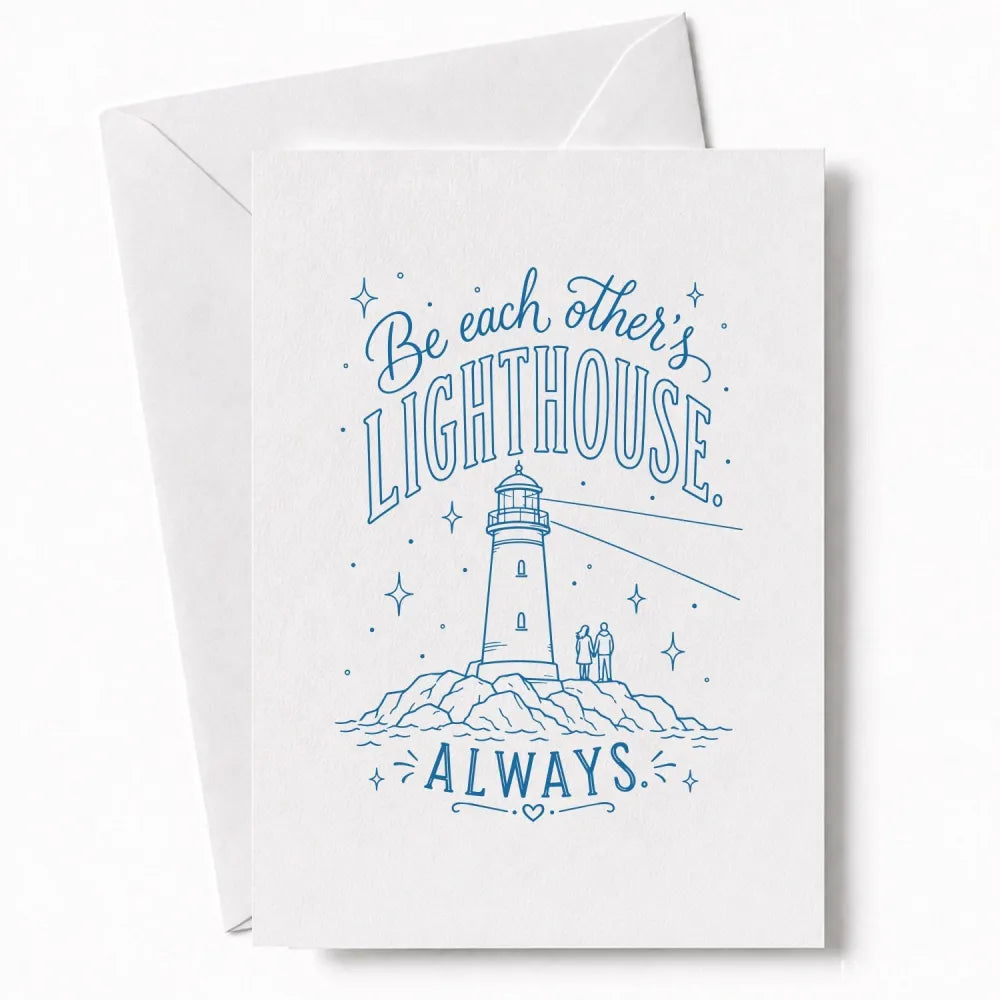 Handmade - Greeting Card - Lighthouse Wedding Card – Be Each Other’s Light | Ireland