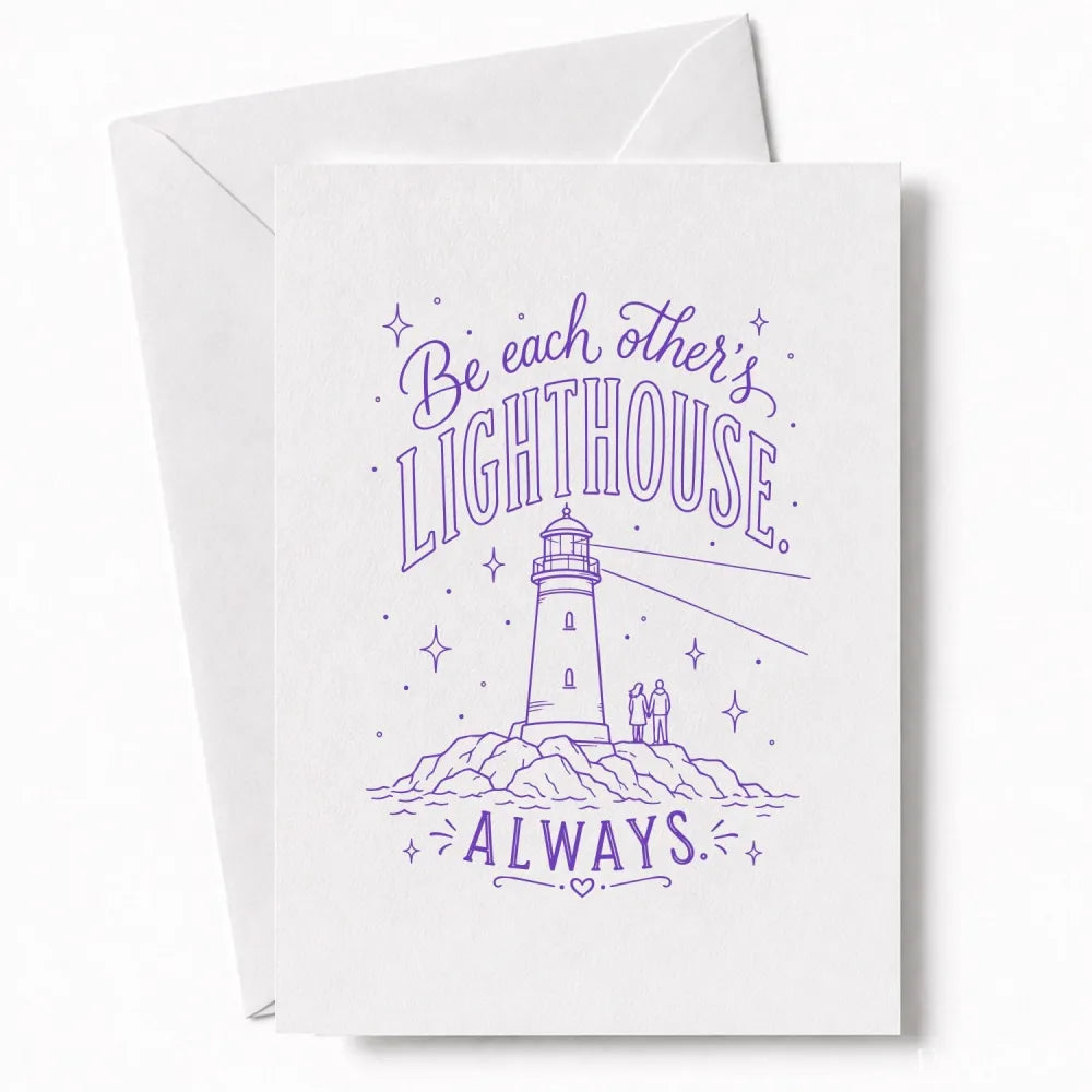 Handmade - Greeting Card - Lighthouse Wedding Card – Be Each Other’s Light | Ireland