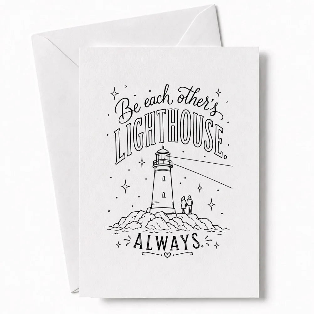 Handmade - Greeting Card - Lighthouse Wedding Card – Be Each Other’s Light | Ireland