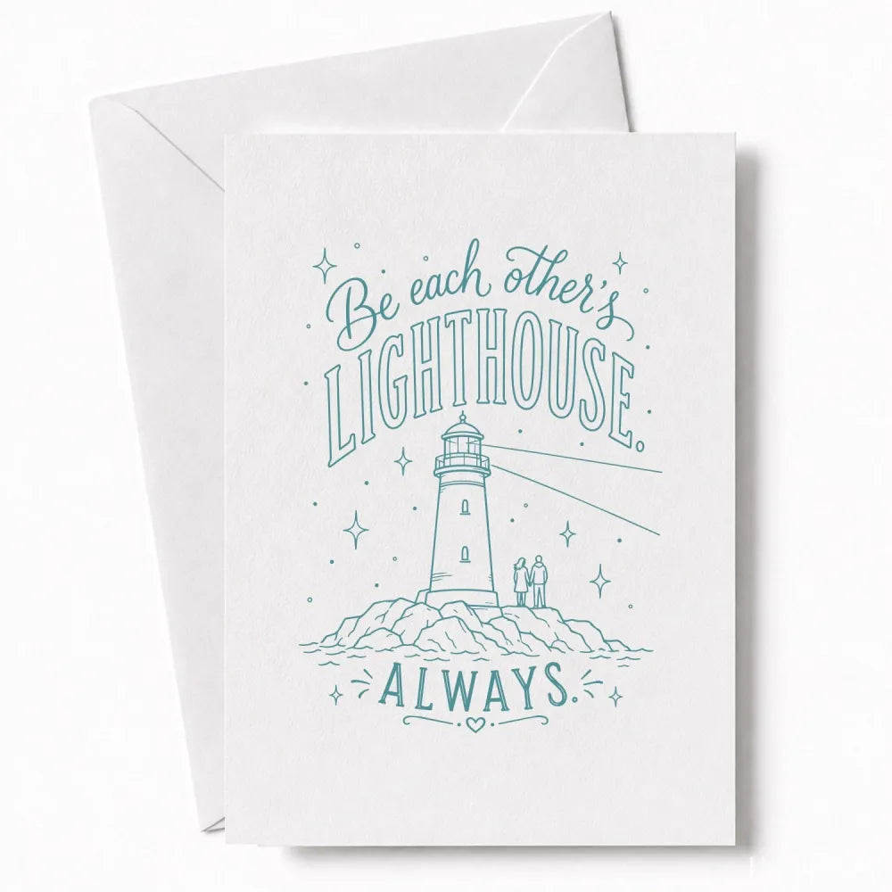 Handmade - Greeting Card - Lighthouse Wedding Card – Be Each Other’s Light | Ireland
