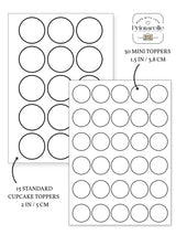Printable bee first birthday cupcake toppers in black outline on white paper with bumble bee and honey pot designs