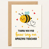 Bee Techer Thank You Card – Teacher Appreciation Gift - Greeting Card