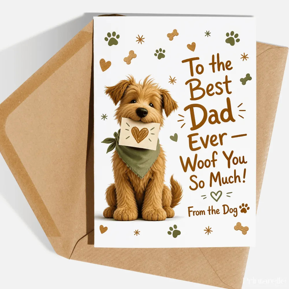 Handmade Greeting Card | Printarelle | Because the dog wanted to say something too. This adorable design features