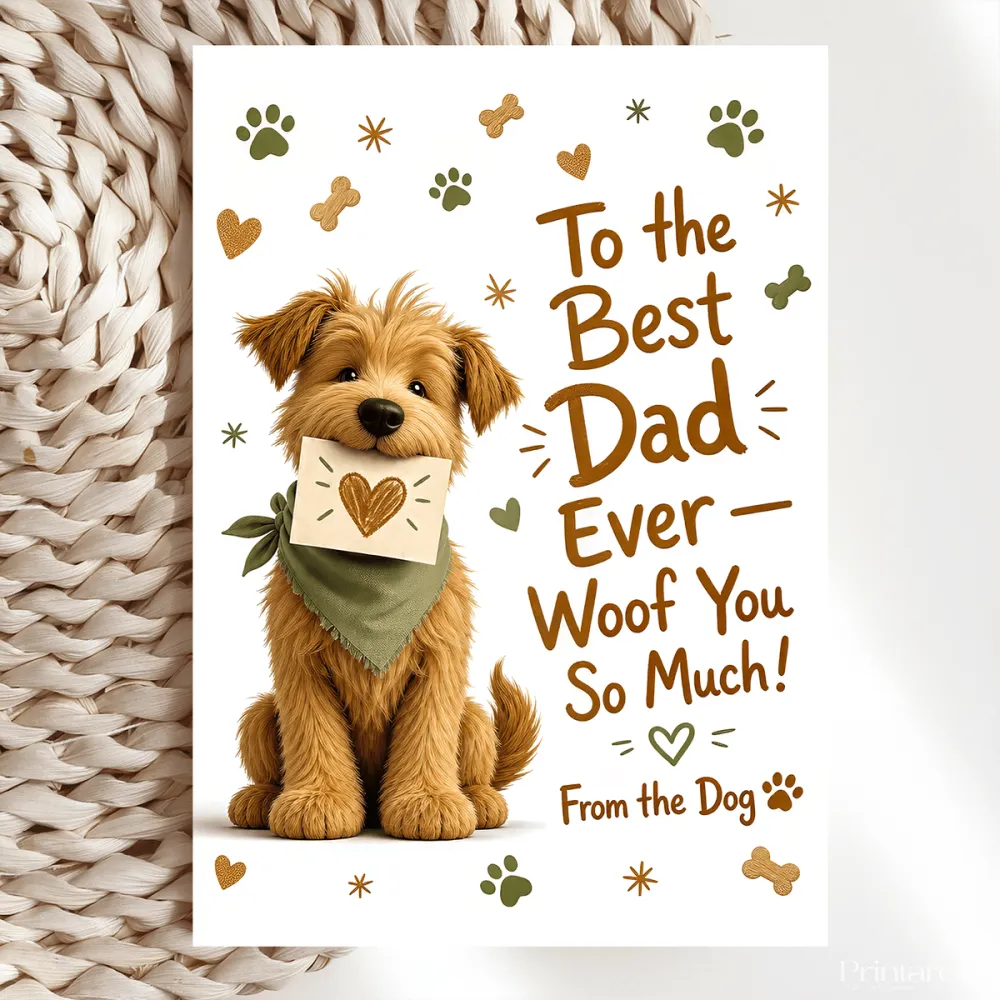 Handmade Greeting Card | Printarelle | Because the dog wanted to say something too. This adorable design features