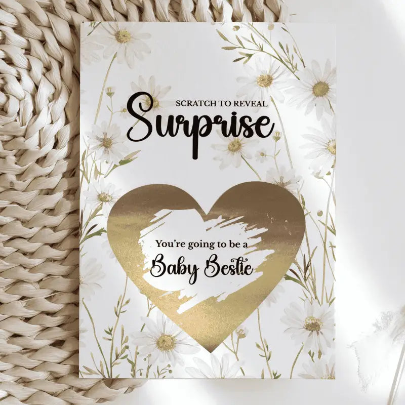 Best Friend Baby Reveal Card – Scratch-Off Keepsake - Greeting Card