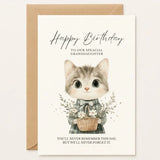 Birthday Card for Granddaughter – Cute Kitten - Greeting Card