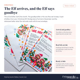 Block by block elves christmas eve arrival and goodbye letter set with elf letters red foil accents on white paper