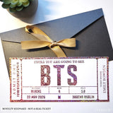 BTS Concert Foil Ticket | Personalised Keepsake Gift - bts concert foil, gift reveal, concert surprise, personalized