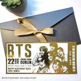 BTS Concert Foil Ticket | Personalised Keepsake Gift - bts concert foil, gift reveal, concert surprise, personalized