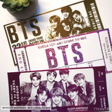 BTS Concert Foil Ticket | Personalised Keepsake Gift - bts concert foil, gift reveal, concert surprise, personalized