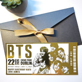 BTS Concert Foil Ticket | Personalised Keepsake Gift - Red / Variation 2 Foil Ticket - Printarelle