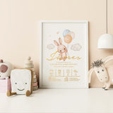 Bunny Personalised Baby Name Print For Nursery - Prints - Printarelle