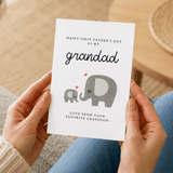 First Father's Day Card for Grandad – Elephants from Grandson | Handmade in Ireland