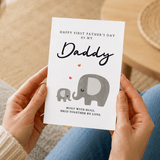 First Father's Day Card – Elephants with Hearts and Sweet Quote
