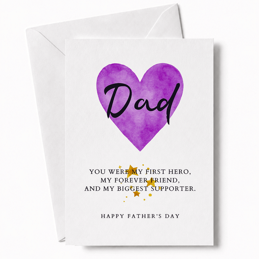 Purple Heart Design for Dad - Father's Day or Birthday Card