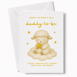 Daddy to Be Father's Day Card – Lamb with Stars From the Bump