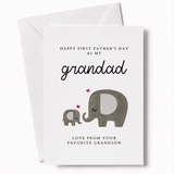First Father's Day Card for Grandad – Elephants from Grandson | Handmade in Ireland