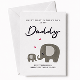 First Father's Day Card – Elephants with Hearts and Sweet Quote
