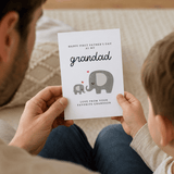 First Father's Day Card for Grandad – Elephants from Grandson | Handmade in Ireland