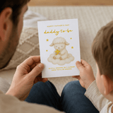 Daddy to Be Father's Day Card – Lamb with Stars From the Bump