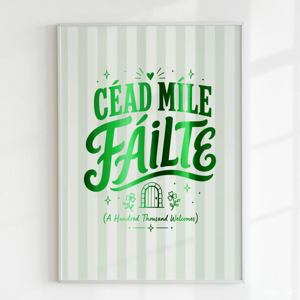 Handmade - Print - Céad Míle Fáilte Irish Print – A Hundred Thousand Welcomes | Ireland