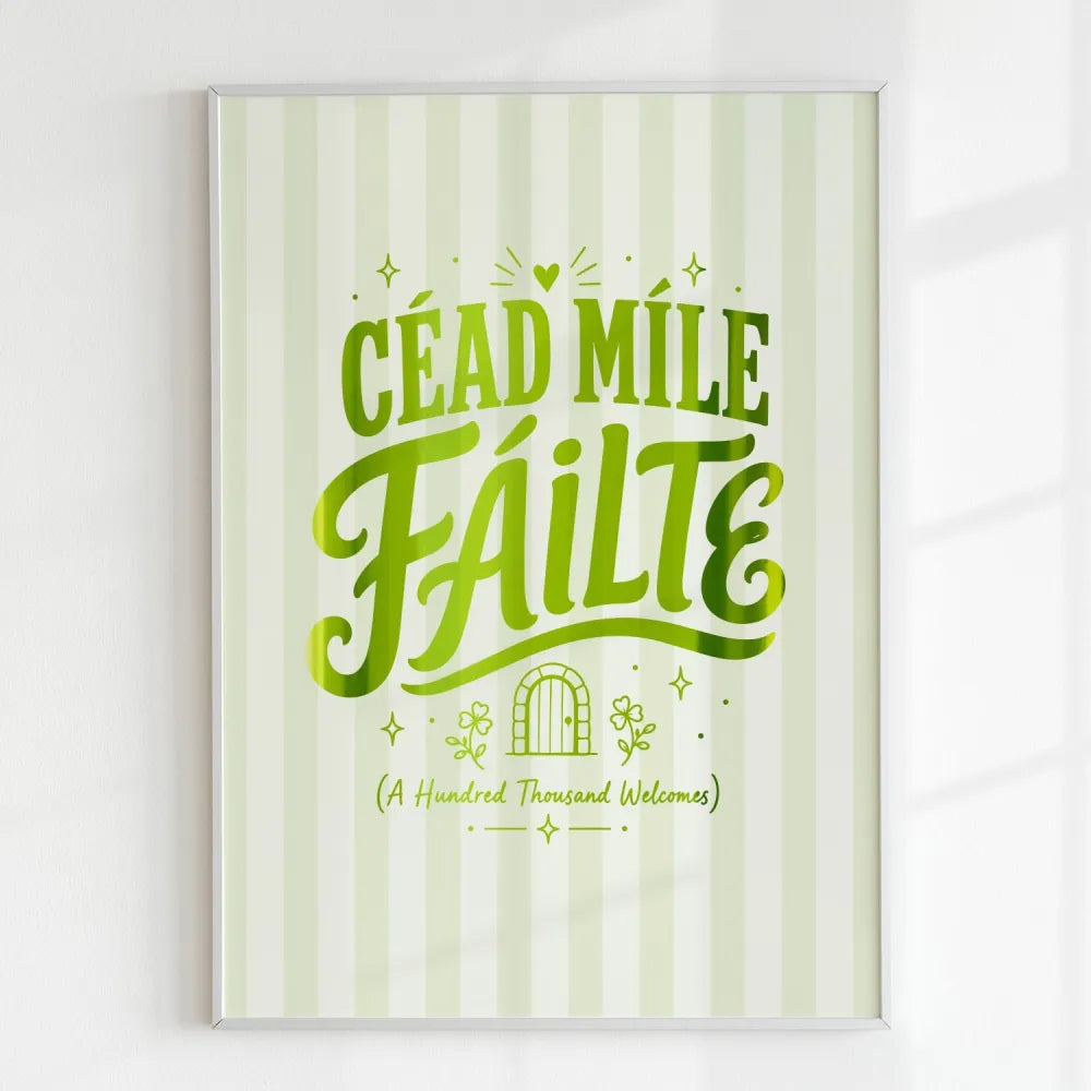 Handmade - Print - Céad Míle Fáilte Irish Print – A Hundred Thousand Welcomes | Ireland