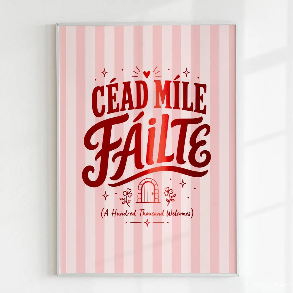Handmade - Print - Céad Míle Fáilte Irish Print – A Hundred Thousand Welcomes | Ireland