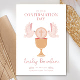 Chalice & Doves Personalised Confirmation Card for Girls - Greeting Card - Printarelle
