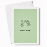 Cheers to You Both | Wedding Congratulations Card - happy couple, wedding card, two illustrated champagne, illustrated
