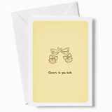 Cheers to You Both | Wedding Congratulations Card - happy couple, wedding card, two illustrated champagne, illustrated