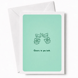 Cheers to You Both | Wedding Congratulations Card - happy couple, wedding card, two illustrated champagne, illustrated