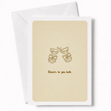 Cheers to You Both | Wedding Congratulations Card - happy couple, wedding card, two illustrated champagne, illustrated
