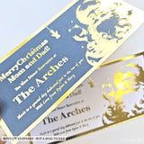 Christmas Dinner Foil Ticket | Personalised Reveal - personalised christmas dinner, christmas dinner foil, dinner foil