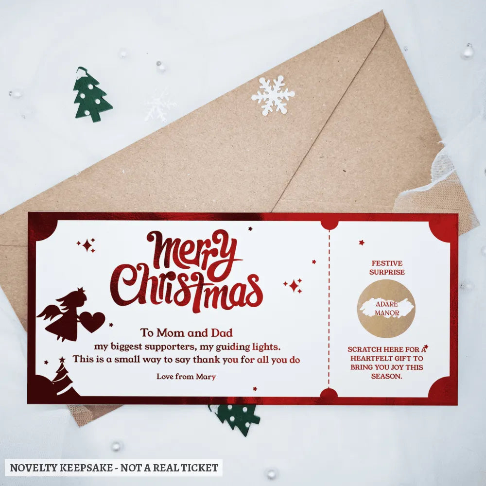 Christmas Foil Scratch-Off Ticket - personalised christmas, christmas foil scratch-off, foil ticket, personalized foil