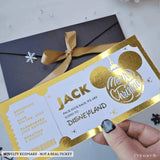 Christmas Surprise Foil Ticket | Personalised Disney Reveal - personalised christmas foil, disney trip keepsake,