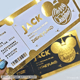 Christmas Surprise Foil Ticket | Personalised Disney Reveal - personalised christmas foil, disney trip keepsake,