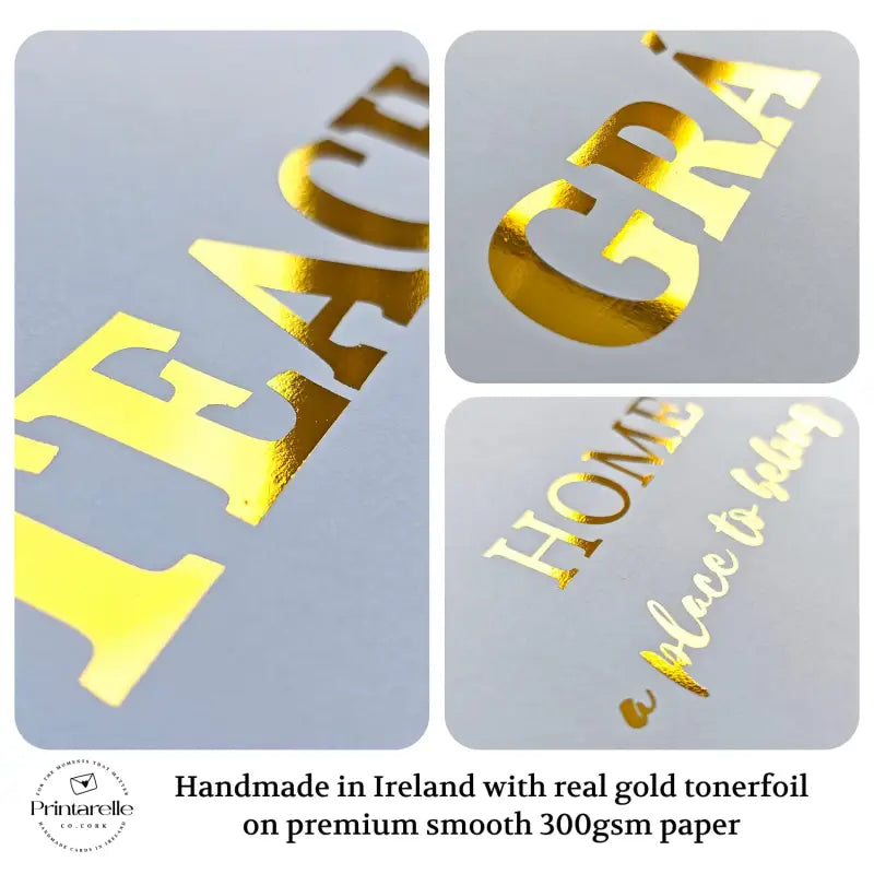 Clann & Grá Wall Art - Irish Gold Foil Print - Prints - Printarelle