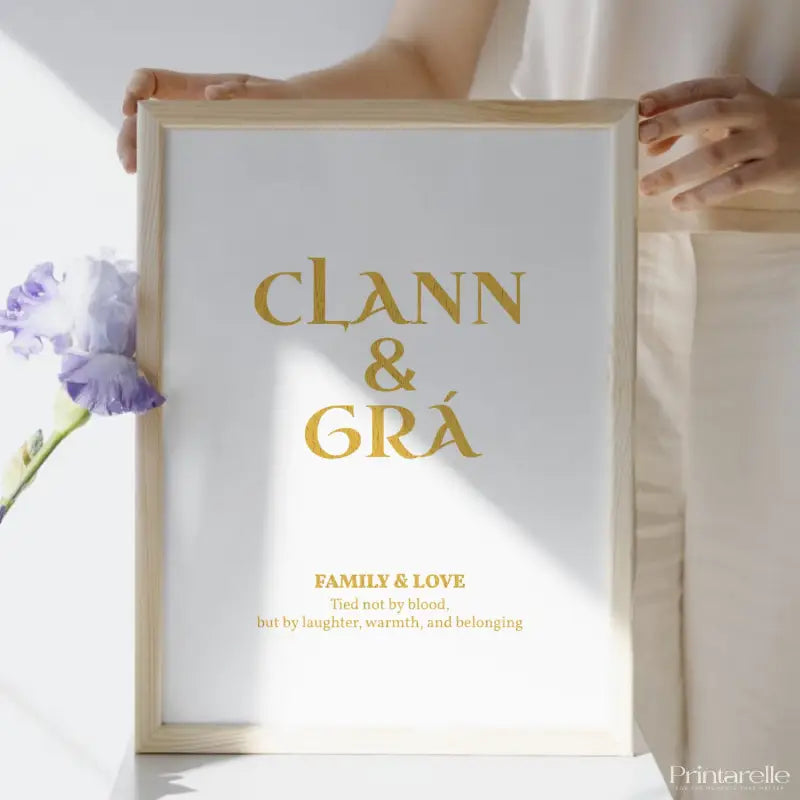 Clann & Grá Wall Art - Irish Gold Foil Print - Prints - Printarelle