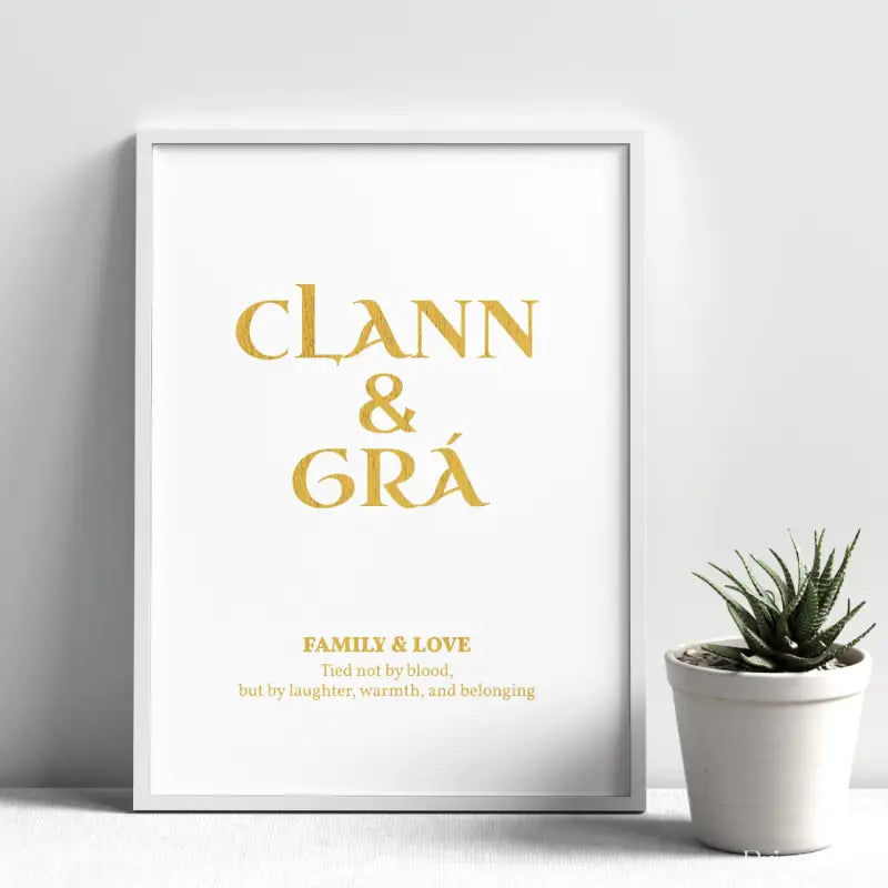 Clann & Grá Wall Art - Irish Gold Foil Print - Prints - Printarelle