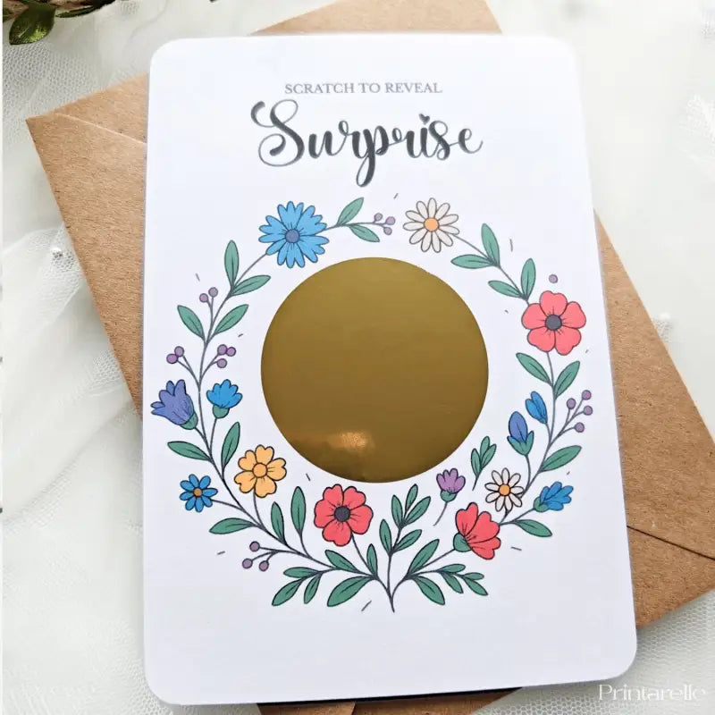 Handmade scratch card for any surprise or occasion