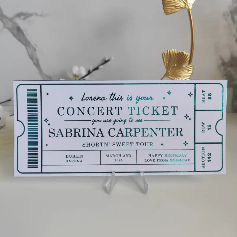 Personalized Foil Concert Ticket | Custom Music Gift - Foil Ticket