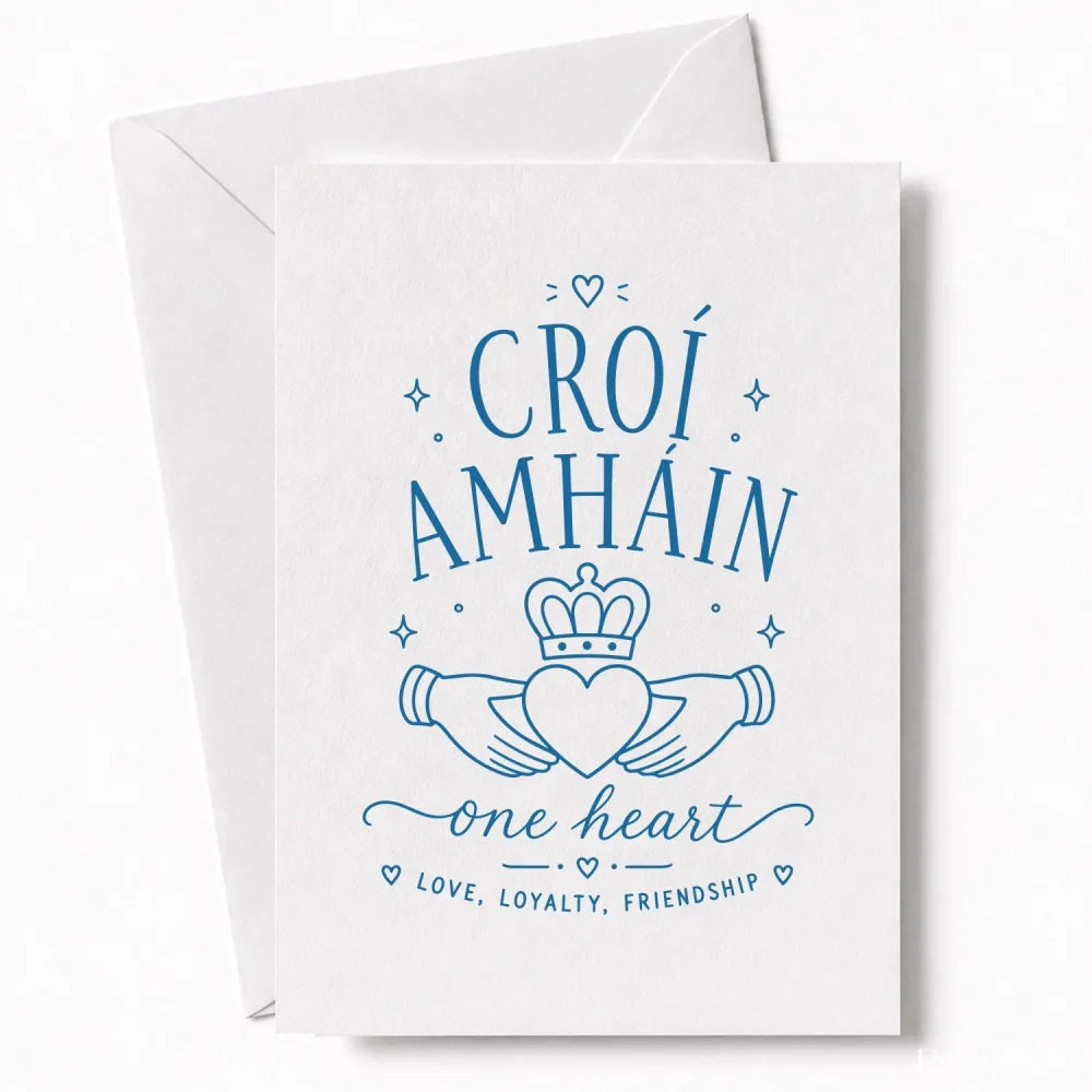 Handmade - Greeting Card - Irish Claddagh Wedding Card – Croí Amháin | Ireland