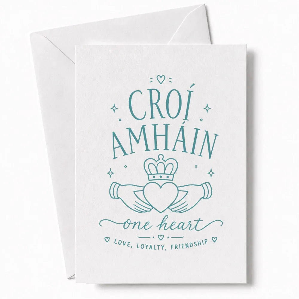 Handmade - Greeting Card - Irish Claddagh Wedding Card – Croí Amháin | Ireland